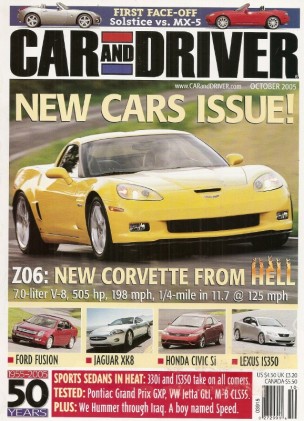 CAR & DRIVER 2005 OCT - S. SPEED, SOLSTICE, CLS55, Z06*